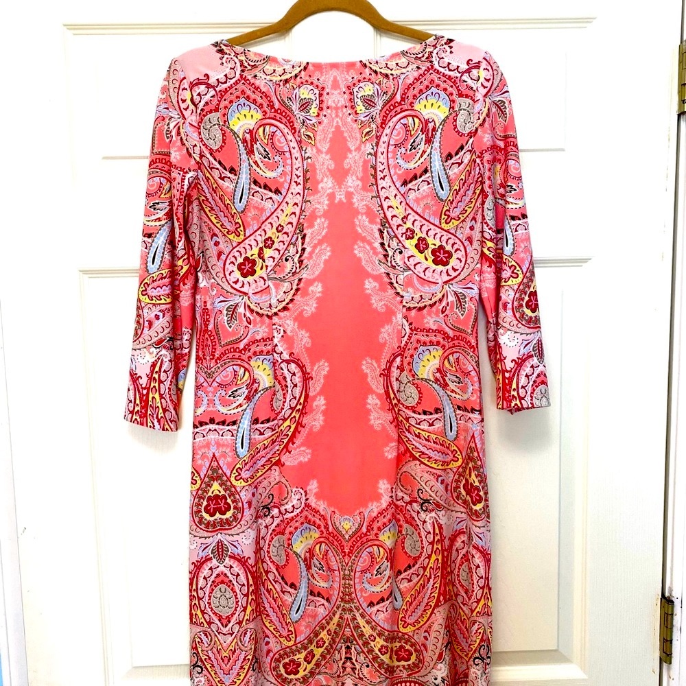 London Times Pink Paisley Dress Size 6